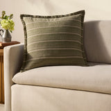 Chris Loves Julia x Loloi Howie Green / Natural 22'' x 22'' Cover Only White Cliff Studio Throw Pillows