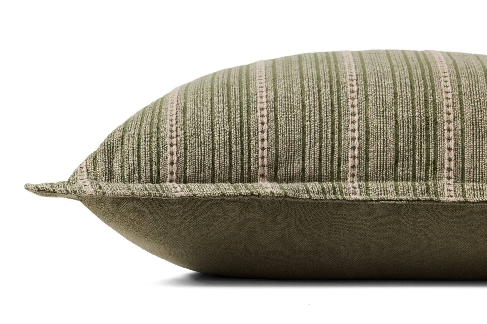 Chris Loves Julia x Loloi Howie Green / Natural 22'' x 22'' Cover Only White Cliff Studio Throw Pillows