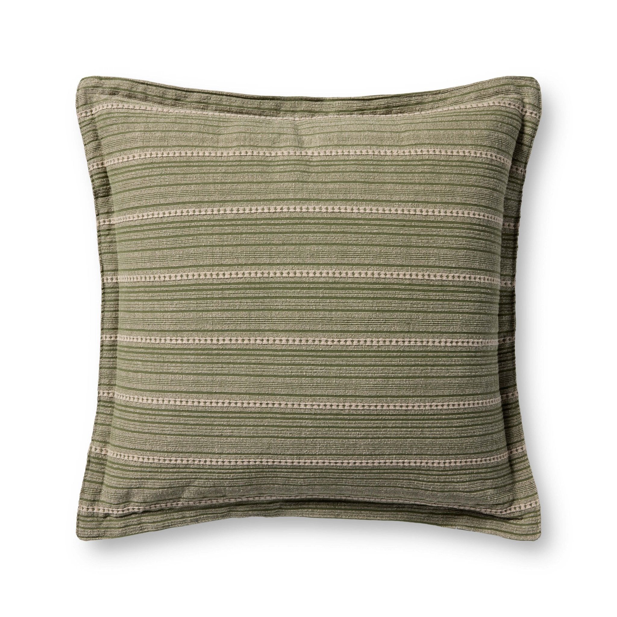 Chris Loves Julia x Loloi Howie Green / Natural 22'' x 22'' Cover Only White Cliff Studio Throw Pillows