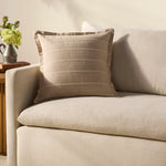 Chris Loves Julia x Loloi Howie Natural 18'' x 18'' Cover Only White Cliff Studio Throw Pillows