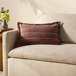 Chris Loves Julia x Loloi Howie Wine / Natural 13'' x 21'' Cover Only White Cliff Studio Throw Pillows