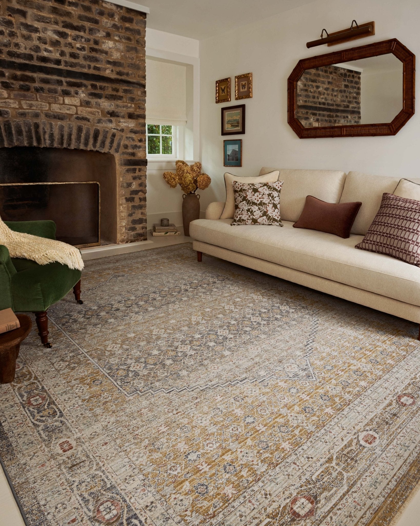 Chris Loves Julia x Loloi Ida Stone / Gold 11' - 6" x 15' - 6" Area Rug White Cliff Studio Area Rugs