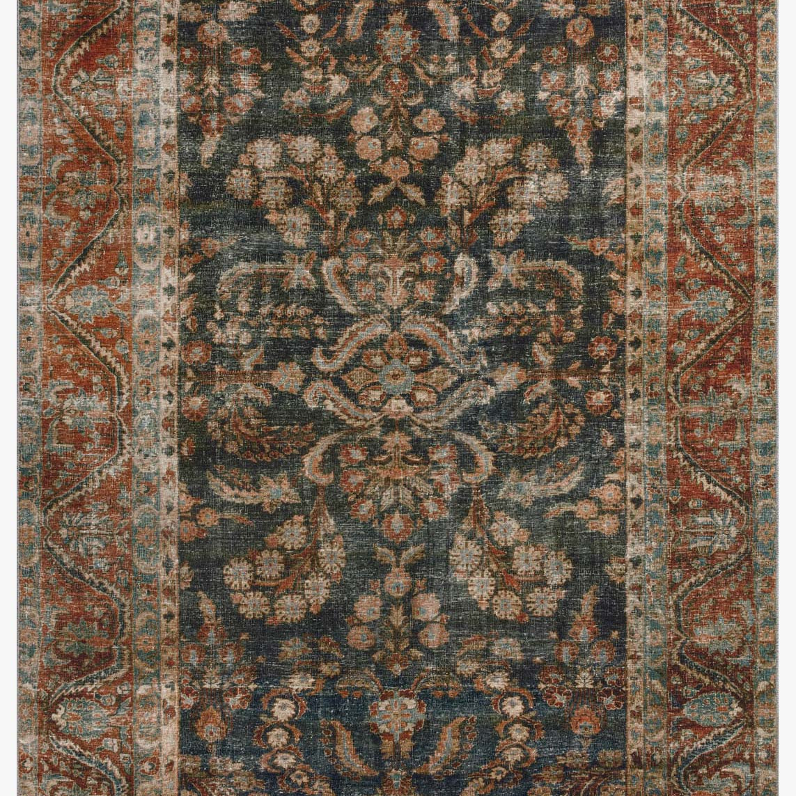Chris Loves Julia x Loloi Jules Ocean / Spice Rug White Cliff Studio Area Rugs