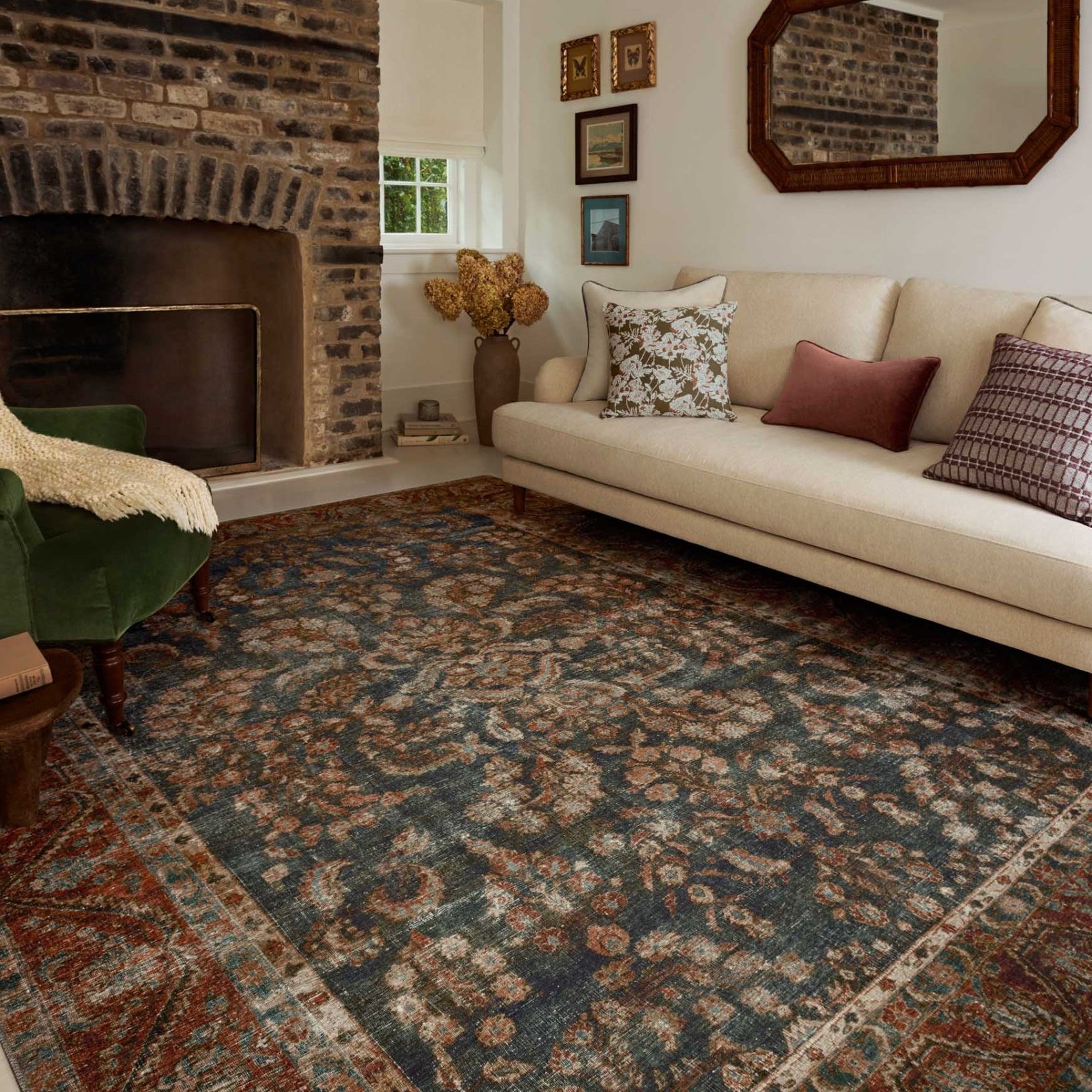 Chris Loves Julia x Loloi Jules Ocean / Spice Rug White Cliff Studio Area Rugs