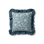 Chris Loves Julia x Loloi Kathleen Blue 18'' x 18'' Cover Only White Cliff Studio Throw Pillows
