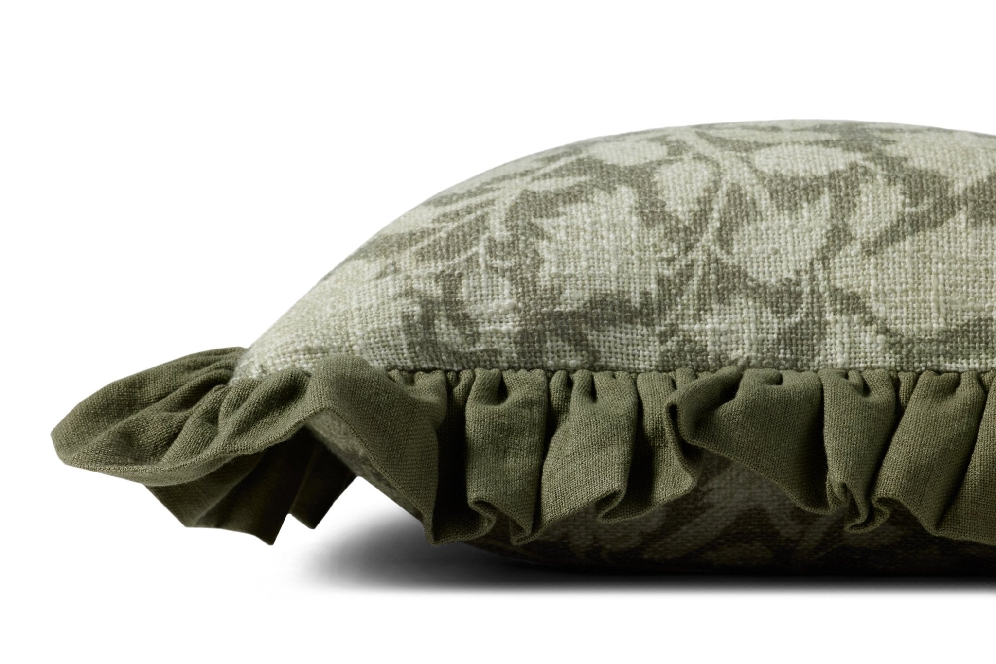 Chris Loves Julia x Loloi Kathleen Green 18'' x 18'' Cover Only White Cliff Studio Throw Pillows