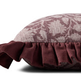 Chris Loves Julia x Loloi Kathleen Wine 18'' x 18'' Cover Only White Cliff Studio Throw Pillows