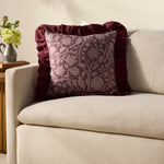 Chris Loves Julia x Loloi Kathleen Wine 18'' x 18'' Cover Only White Cliff Studio Throw Pillows