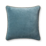 Chris Loves Julia x Loloi Liza Blue 22'' x 22'' Cover Only Pillow White Cliff Studio Throw Pillows