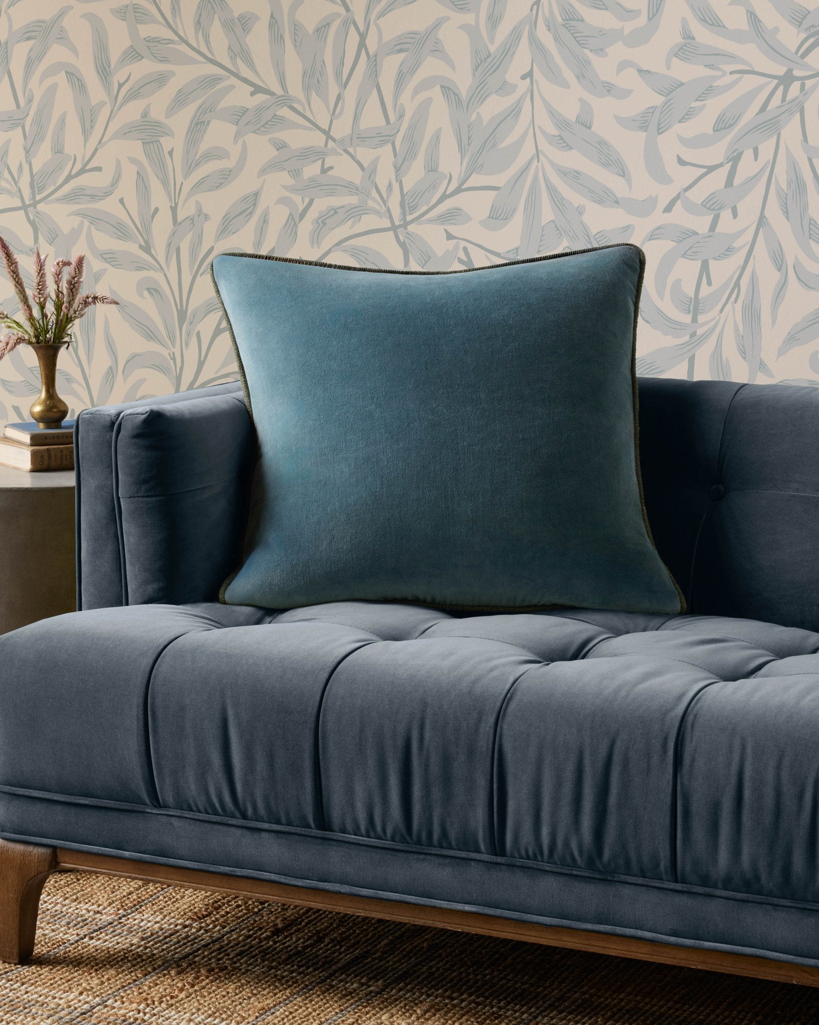 Chris Loves Julia x Loloi Liza Blue 22'' x 22'' Cover Only Pillow White Cliff Studio Throw Pillows