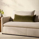 Chris Loves Julia x Loloi Liza Dark Green 13'' x 35'' Cover Only White Cliff Studio Throw Pillows