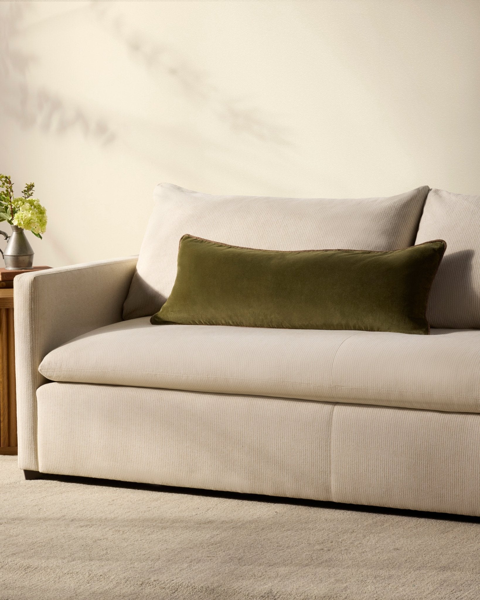 Chris Loves Julia x Loloi Liza Dark Green 13'' x 35'' Cover Only White Cliff Studio Throw Pillows