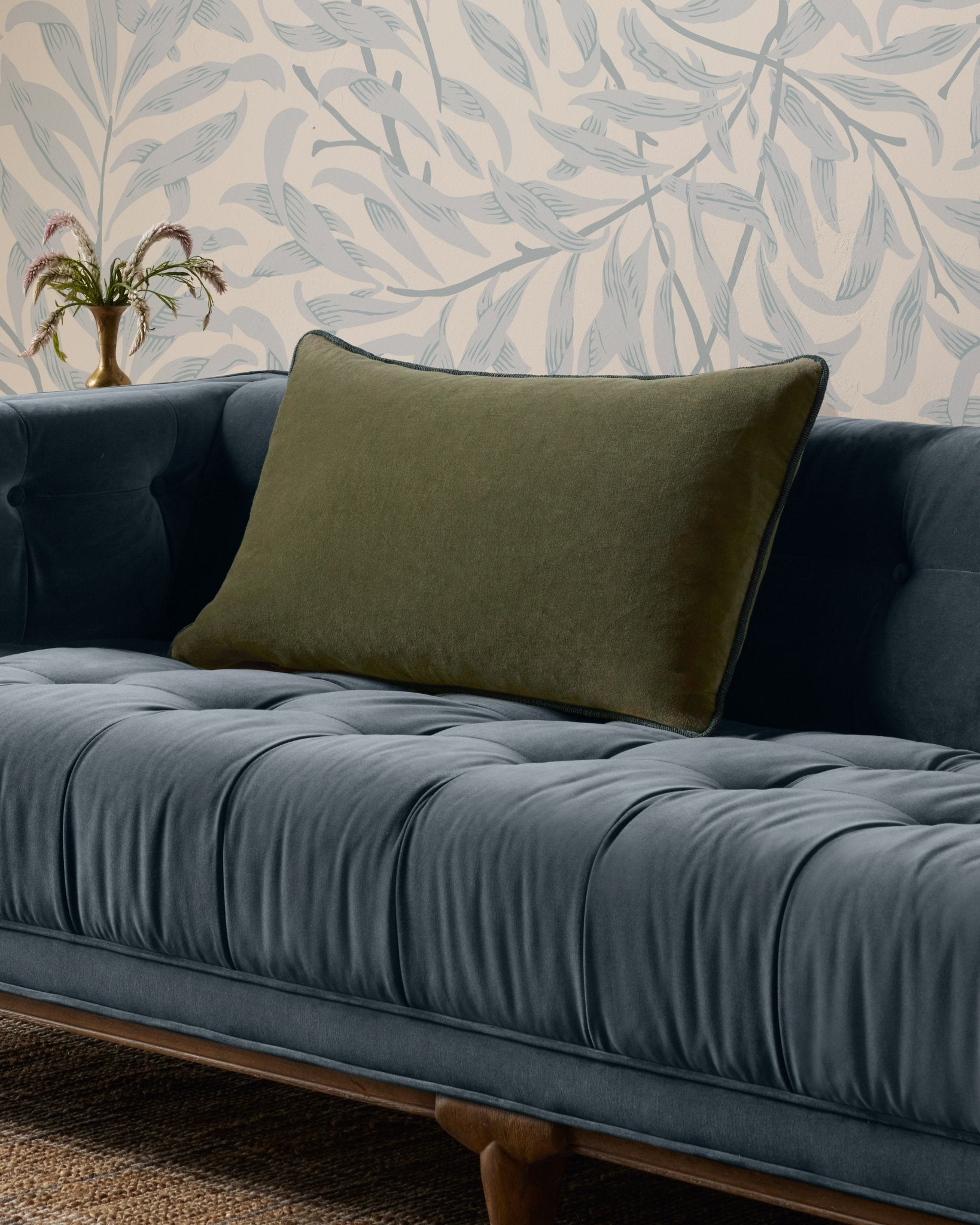 Chris Loves Julia x Loloi Liza Green 16'' x 26'' Cover Only Pillow White Cliff Studio Throw Pillows