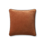 Chris Loves Julia x Loloi Liza Rust 18'' x 18'' Cover w/Down Pillow White Cliff Studio Throw Pillows