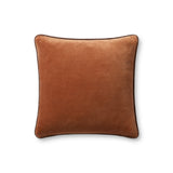 Chris Loves Julia x Loloi Liza Rust 18'' x 18'' Cover w/Down Pillow White Cliff Studio Throw Pillows