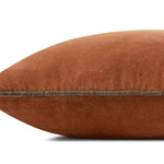 Chris Loves Julia x Loloi Liza Rust 18'' x 18'' Cover w/Down Pillow White Cliff Studio Throw Pillows