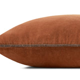 Chris Loves Julia x Loloi Liza Rust 18'' x 18'' Cover w/Down Pillow White Cliff Studio Throw Pillows