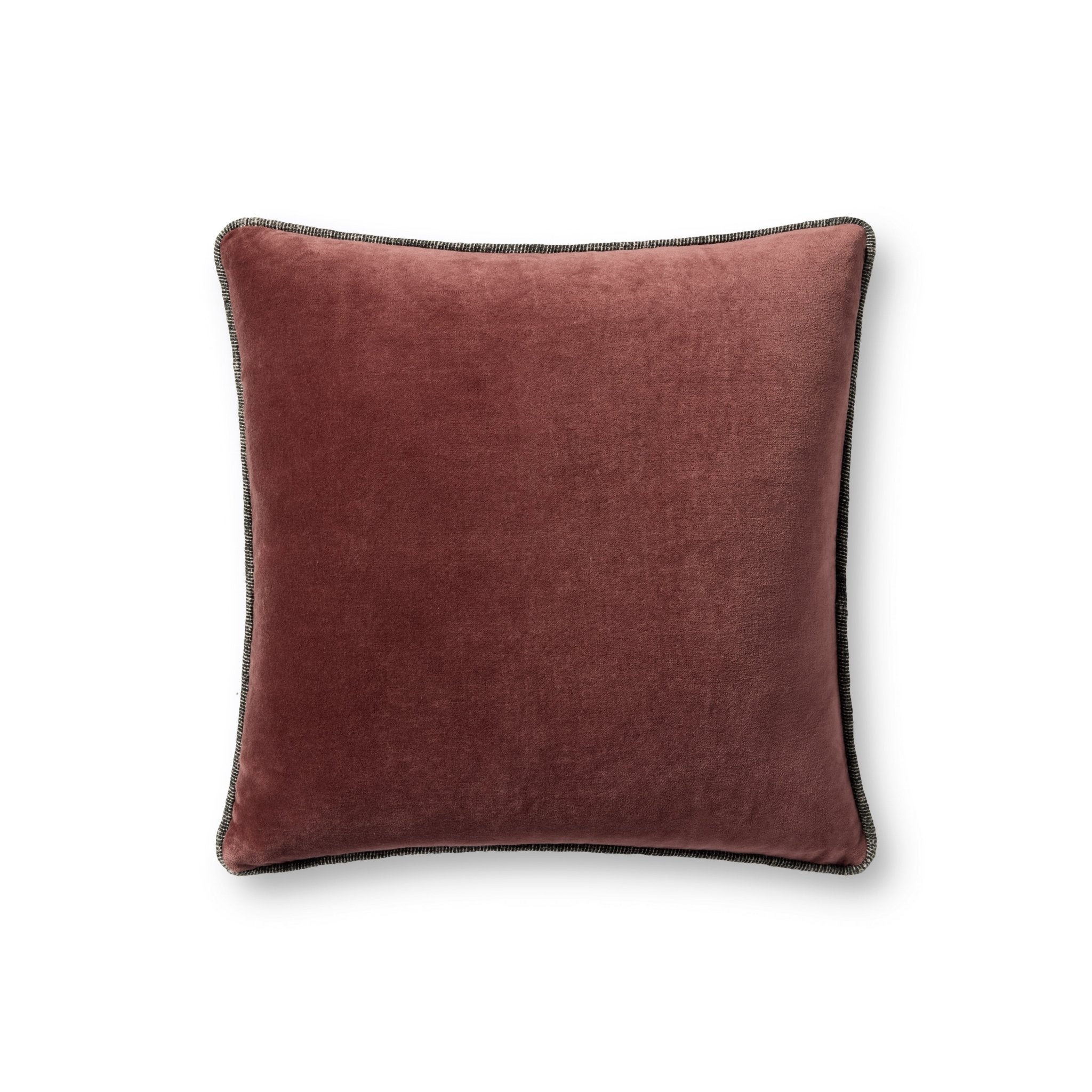 Chris Loves Julia x Loloi Liza Wine 18'' x 18'' Cover Only White Cliff Studio Throw Pillows