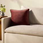 Chris Loves Julia x Loloi Liza Wine 18'' x 18'' Cover Only White Cliff Studio Throw Pillows