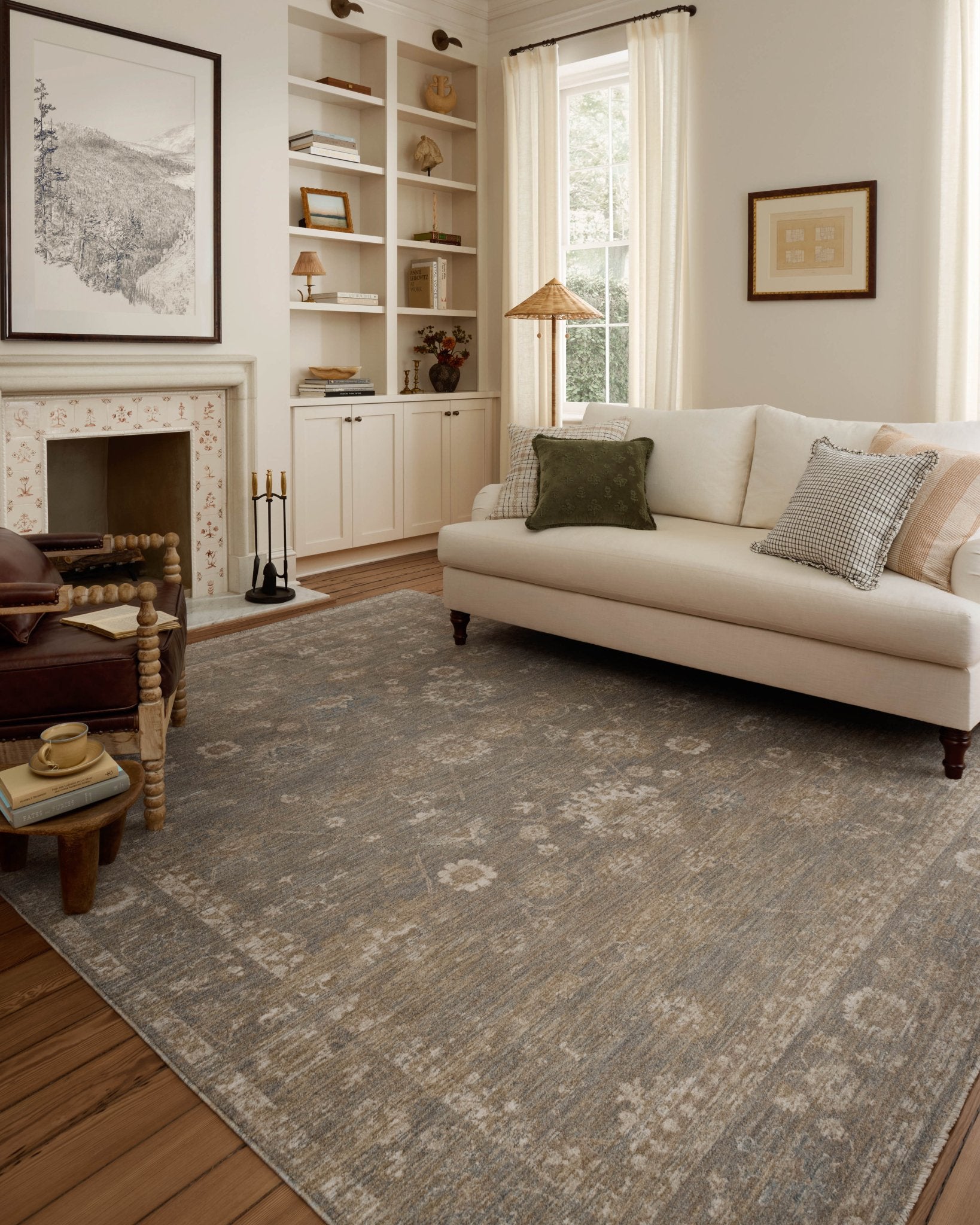 Chris Loves Julia x Loloi Louisa Lagoon / Ivory 11' - 6" x 15' - 7" Area Rug White Cliff Studio Area Rugs