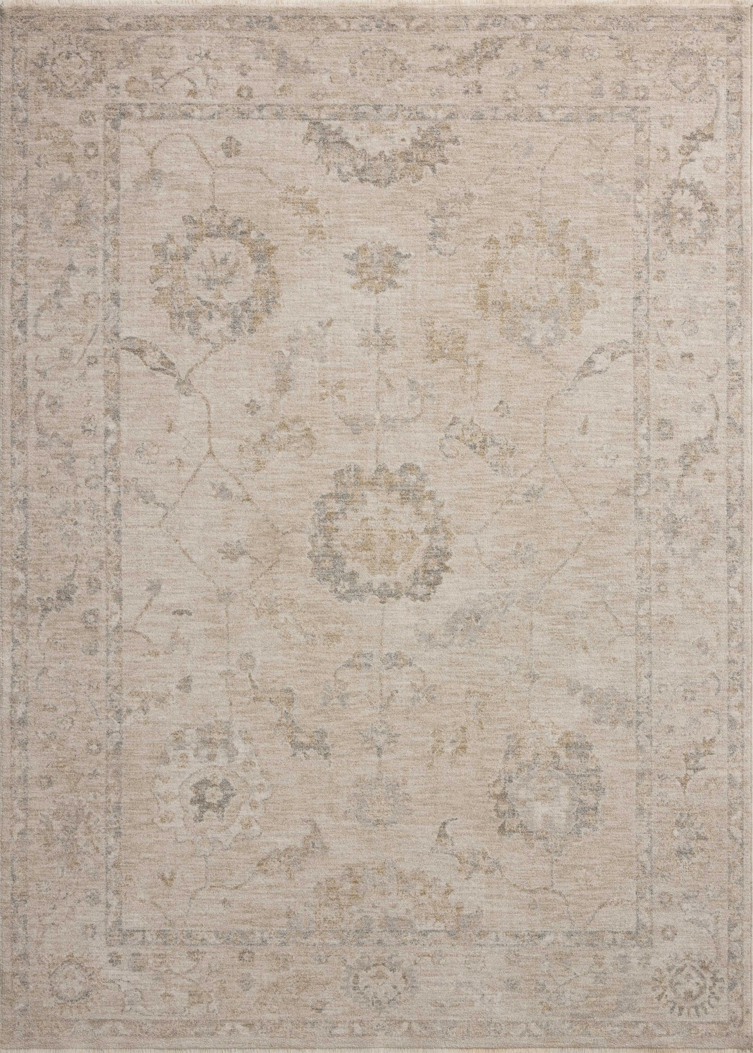 Chris Loves Julia x Loloi Louisa Oatmeal / Slate 11' - 6" x 15' - 7" Area Rug White Cliff Studio Area Rugs