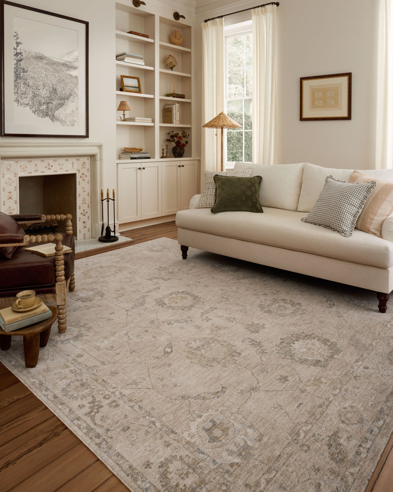 Chris Loves Julia x Loloi Louisa Oatmeal / Slate 11' - 6" x 15' - 7" Area Rug White Cliff Studio Area Rugs