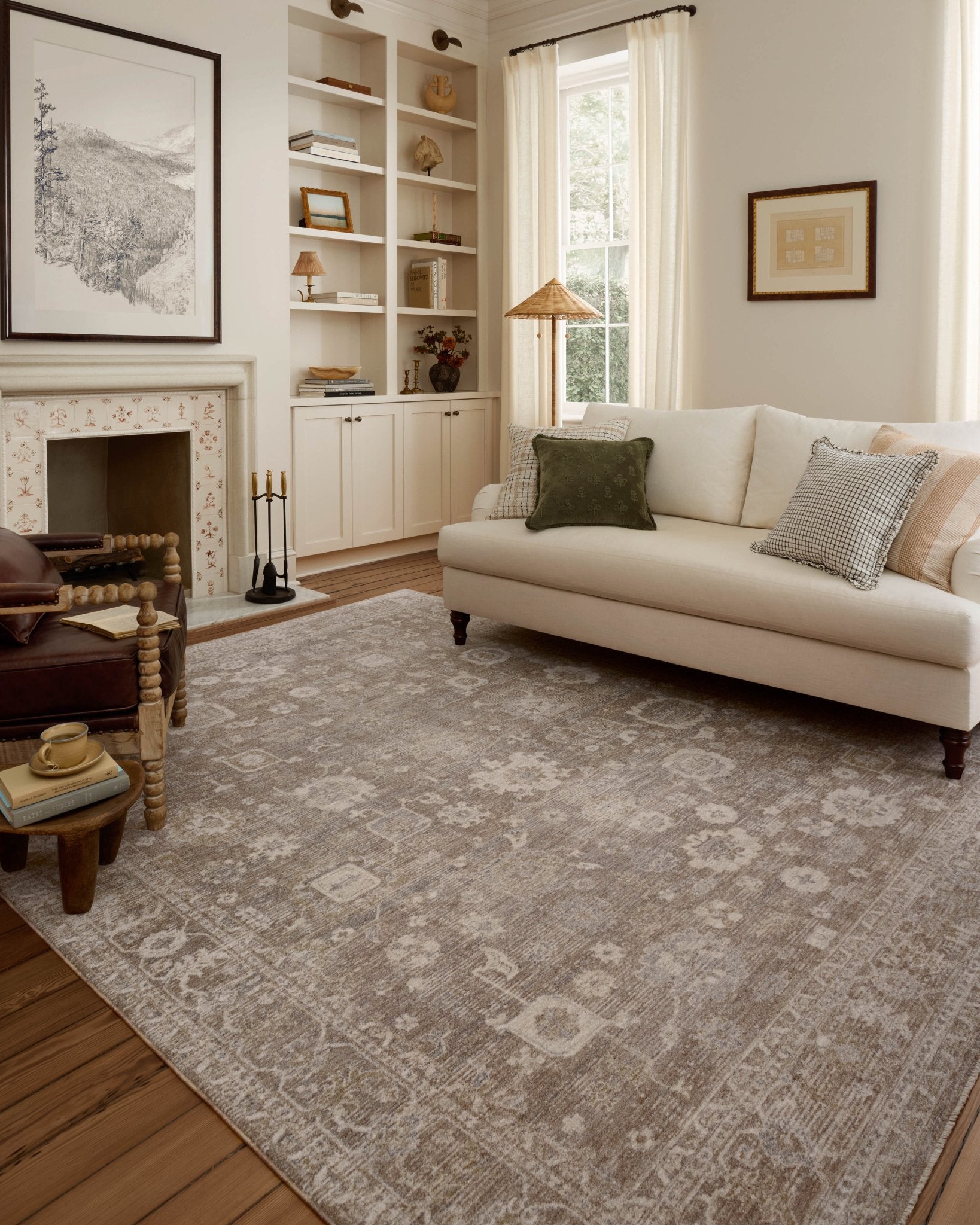 Chris Loves Julia x Loloi Louisa Taupe / Ivory 11' - 6" x 15' - 7" Area Rug White Cliff Studio Area Rugs