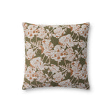 Chris Loves Julia x Loloi Matilda Olive / Orange 18'' x 18'' Cover Only White Cliff Studio Throw Pillows