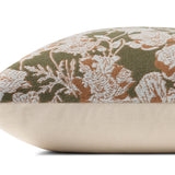 Chris Loves Julia x Loloi Matilda Olive / Orange 18'' x 18'' Cover Only White Cliff Studio Throw Pillows