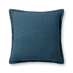 Chris Loves Julia x Loloi Morris Blue 22'' x 22'' Cover Only White Cliff Studio Throw Pillows