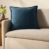 Chris Loves Julia x Loloi Morris Blue 22'' x 22'' Cover Only White Cliff Studio Throw Pillows