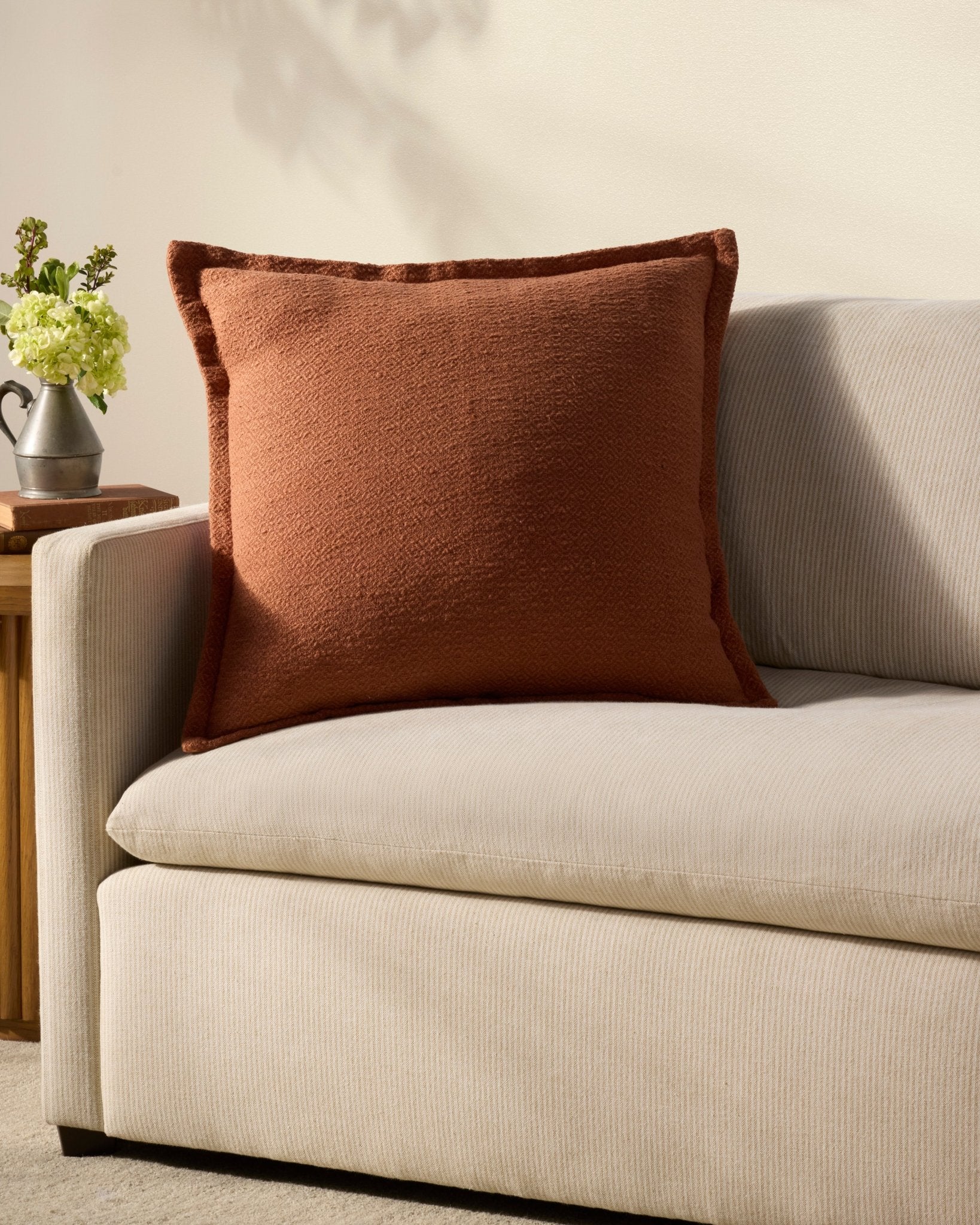 Chris Loves Julia x Loloi Morris Orange 22'' x 22'' Cover Only White Cliff Studio Throw Pillows