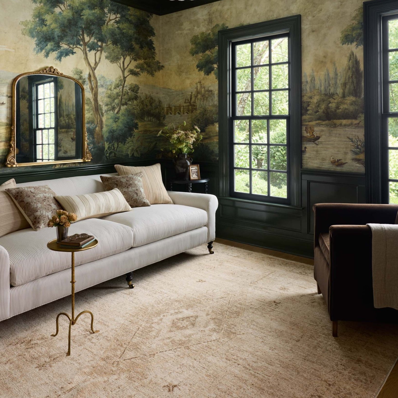 Chris Loves Julia x Loloi Palma Natural / Smoke Rug White Cliff Studio Area Rugs