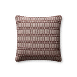Chris Loves Julia x Loloi Poe Burgundy 18'' x 18'' Cover w/Down Pillow White Cliff Studio Throw Pillows