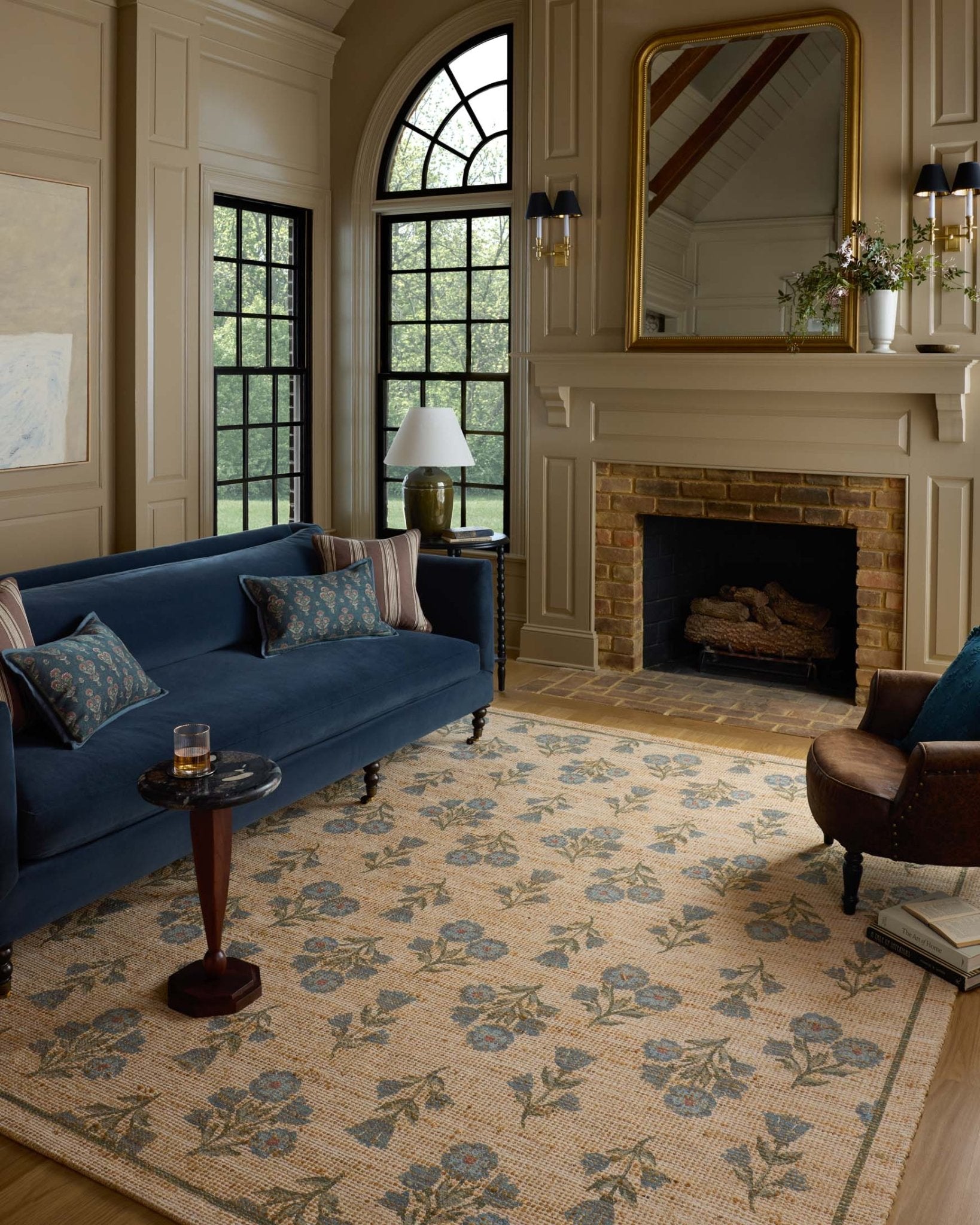 Chris Loves Julia x Loloi Rue Moss / Blue Rug White Cliff Studio Area Rugs