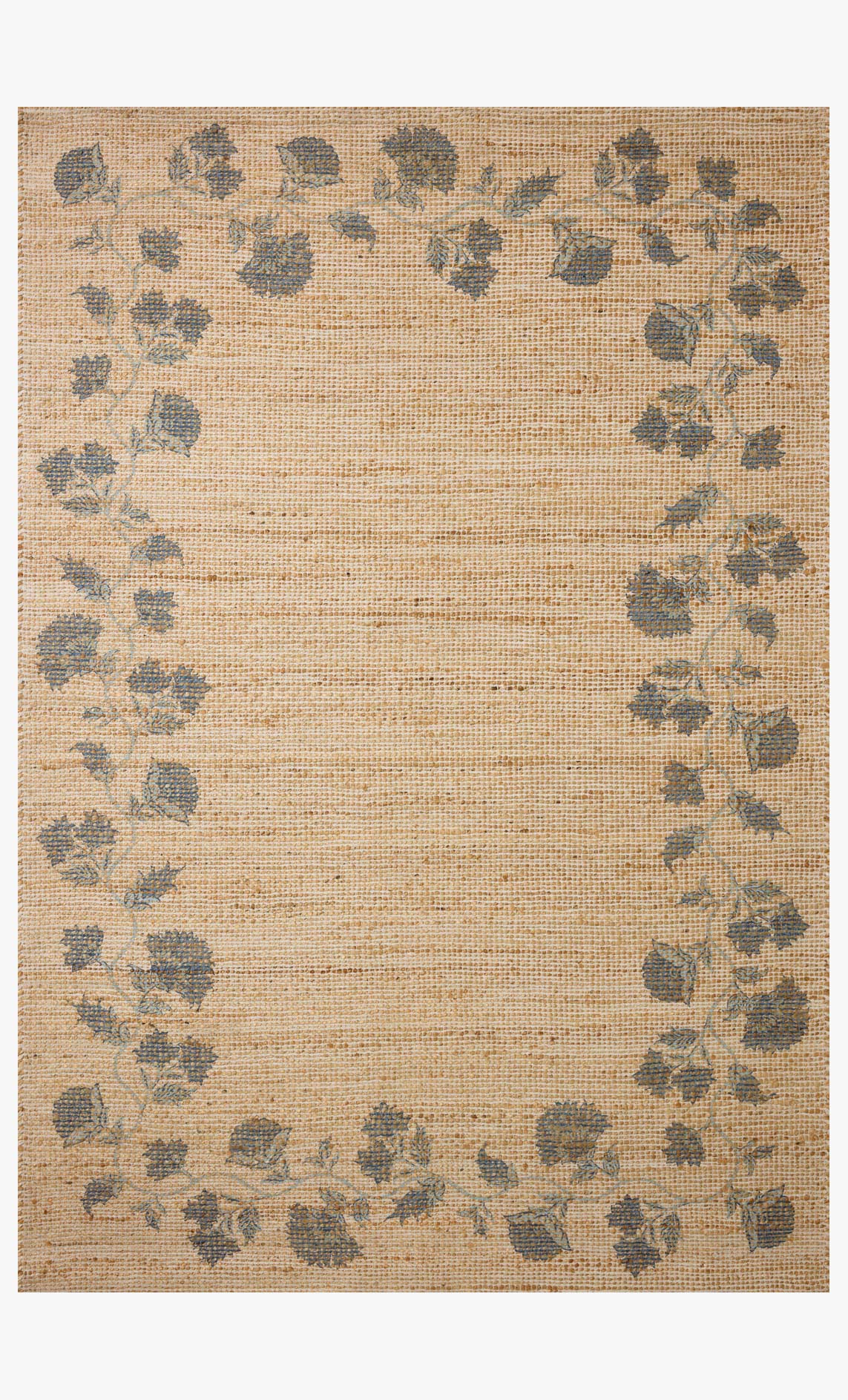 Chris Loves Julia x Loloi Rue Natural / Denim Rug White Cliff Studio Area Rugs