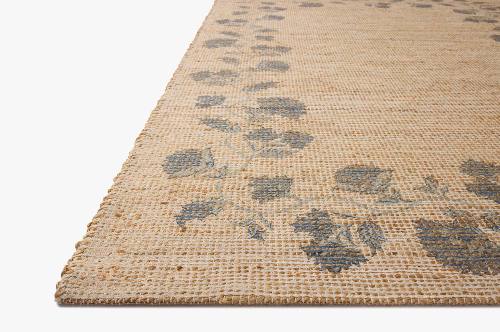 Chris Loves Julia x Loloi Rue Natural / Denim Rug White Cliff Studio Area Rugs