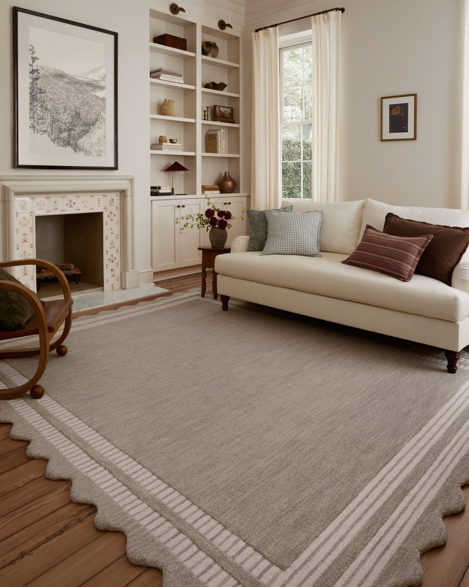 Chris Loves Julia x Loloi Scottie Fog / Ivory 18" x 18" Sample Rug White Cliff Studio Sample Rug
