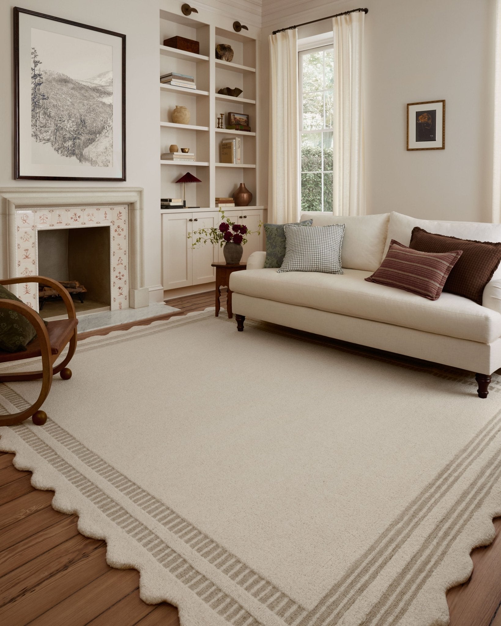 Chris Loves Julia x Loloi Scottie Ivory / Grey 18" x 18" Sample Rug White Cliff Studio Sample Rug