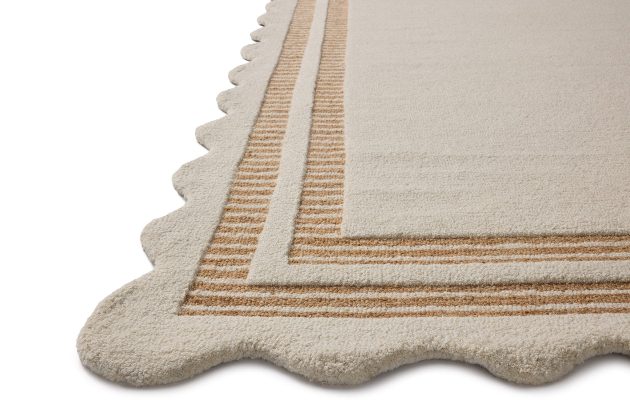 Chris Loves Julia x Loloi Scottie Ivory / Rust 18" x 18" Sample Rug White Cliff Studio Sample Rug