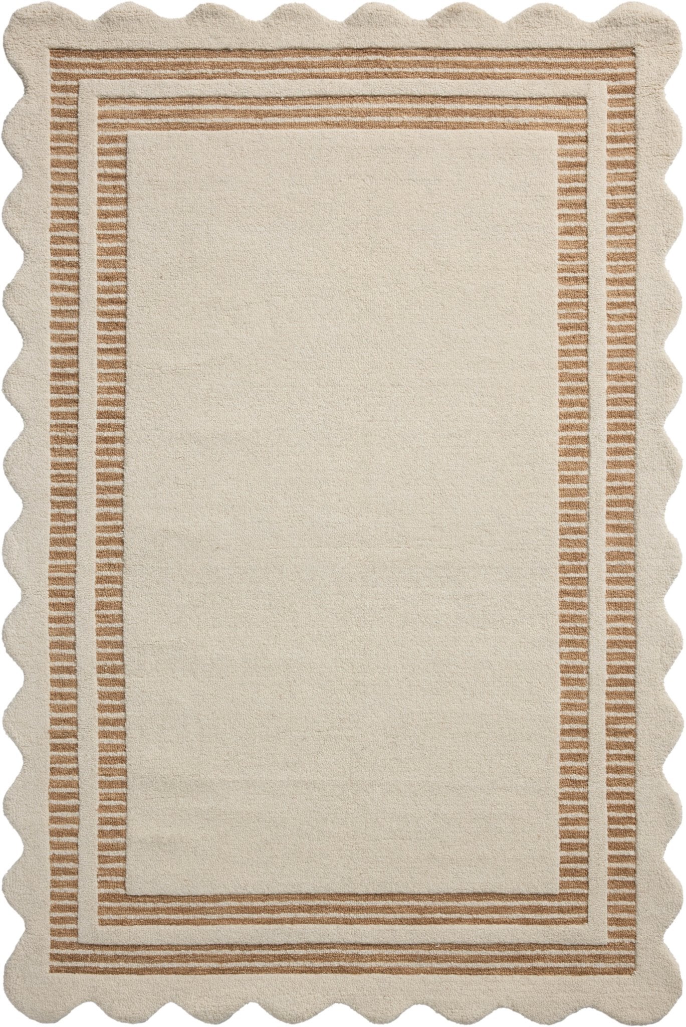 Chris Loves Julia x Loloi Scottie Ivory / Rust 18" x 18" Sample Rug White Cliff Studio Sample Rug