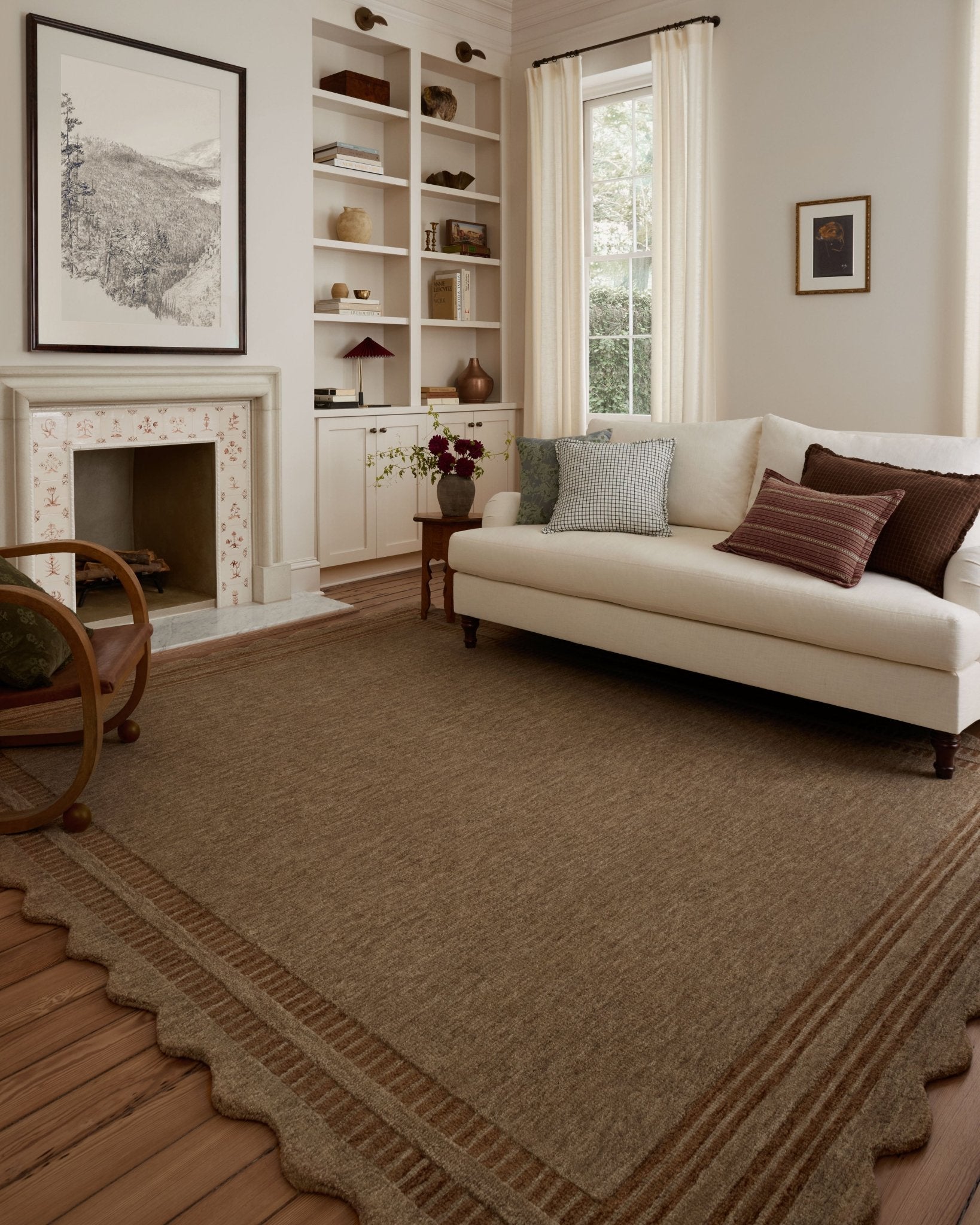 Chris Loves Julia x Loloi Scottie Mocha / Clay 18" x 18" Sample Rug White Cliff Studio Sample Rug