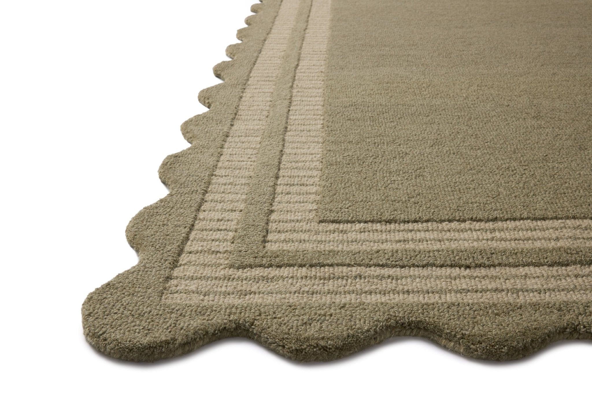 Chris Loves Julia x Loloi Scottie Olive / Pebble 18" x 18" Sample Rug White Cliff Studio Sample Rug