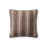 Chris Loves Julia x Loloi Verona Brown 18'' x 18'' Pillow Cover Only White Cliff Studio Pillow