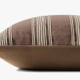 Chris Loves Julia x Loloi Verona Brown 18'' x 18'' Pillow White Cliff Studio Throw Pillows