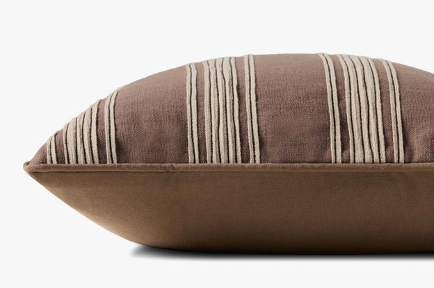 Chris Loves Julia x Loloi Verona Brown 18'' x 18'' Pillow White Cliff Studio Throw Pillows