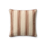 Chris Loves Julia x Loloi Verona Chestnut 18'' x 18'' Pillow Cover Only White Cliff Studio Pillow