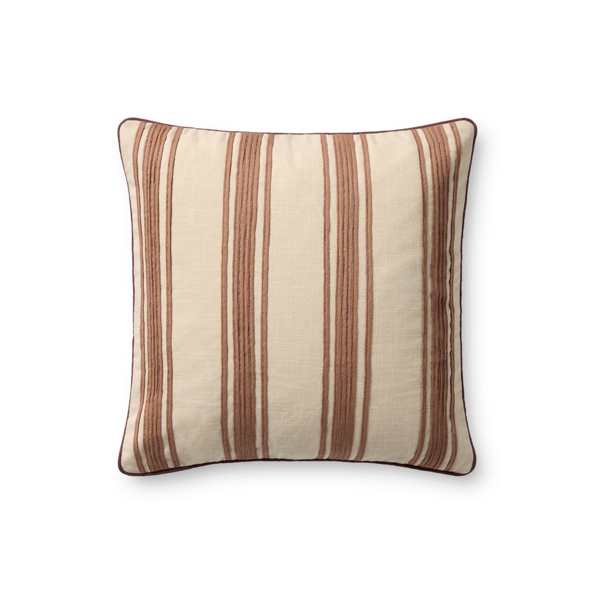 Chris Loves Julia x Loloi Verona Chestnut 18'' x 18'' Pillow Cover Only White Cliff Studio Pillow