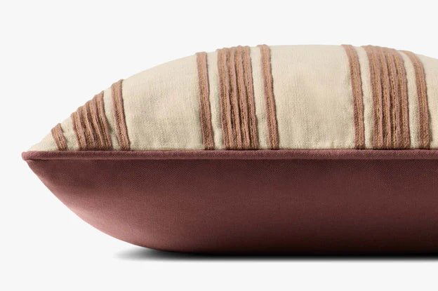 Chris Loves Julia x Loloi Verona Chestnut 18'' x 18'' Pillow White Cliff Studio Throw Pillows