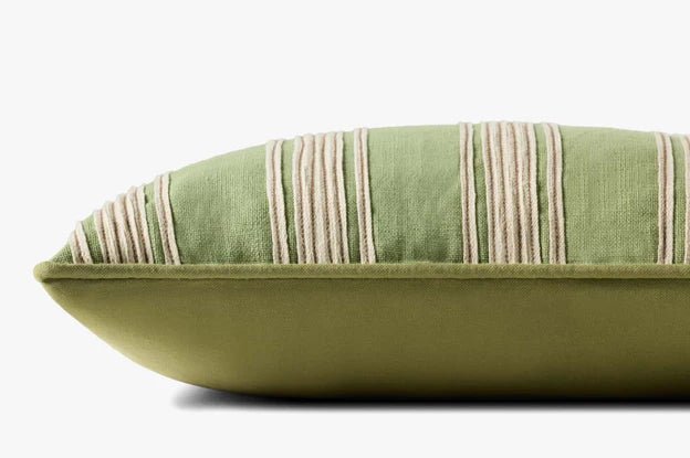 Chris Loves Julia x Loloi Verona Green 13'' x 21'' Pillow White Cliff Studio Throw Pillows